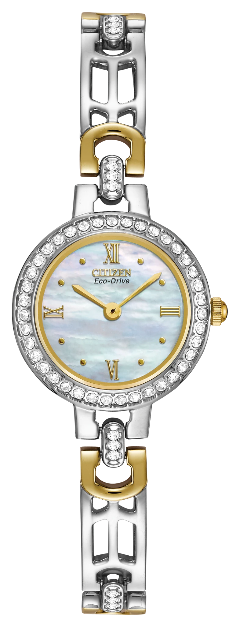 Ladies Eco-Drive EW8464-52D Gold Accents Silhouette Watch | CITIZEN